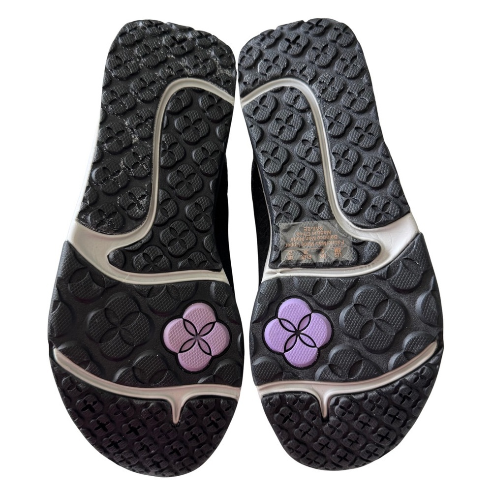 New Ryka Mary Jane Walking Shoes, Size 8, Black Purple Criss Cross Straps - Picture 6 of 11